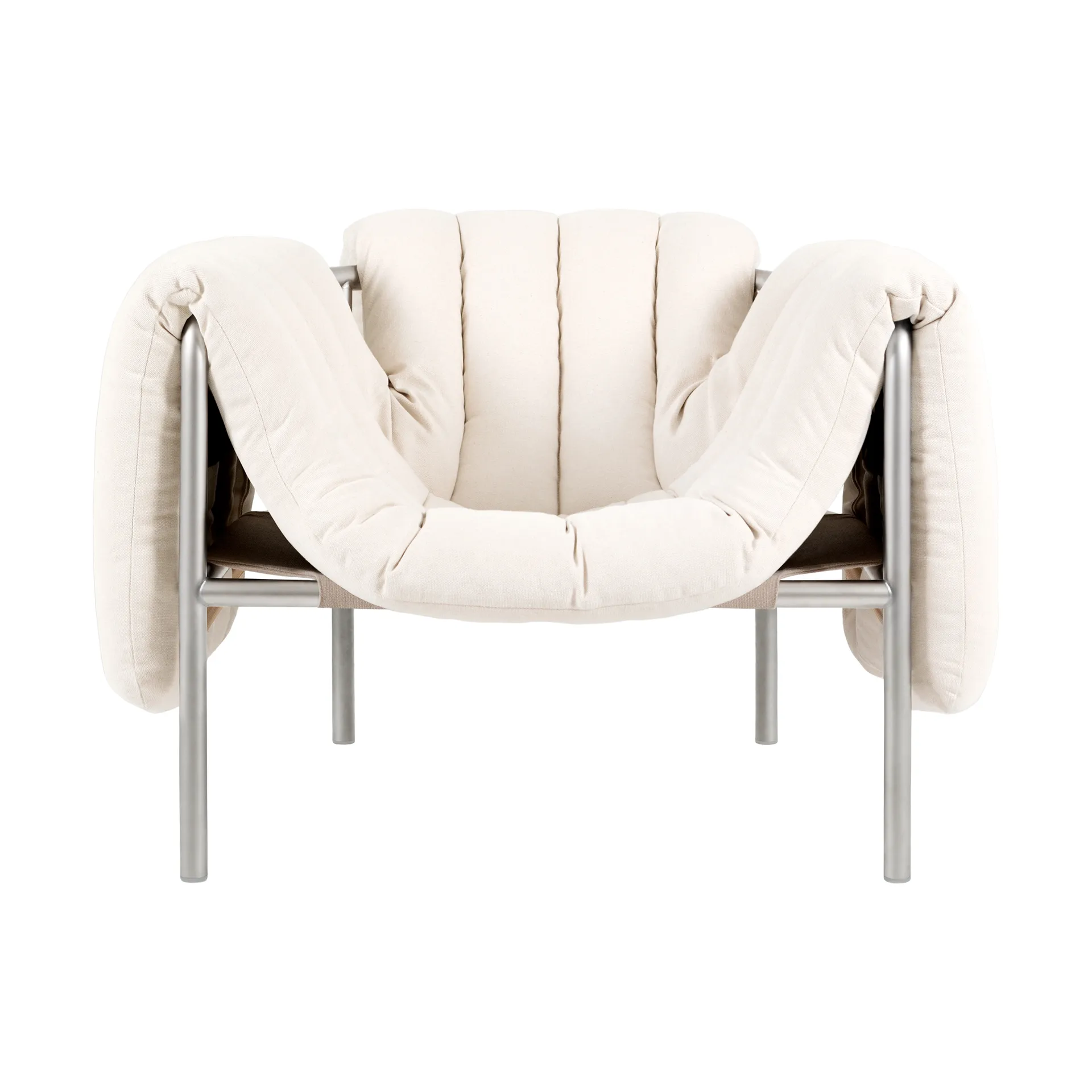 Puffy loungefåtölj, Natural-rostfritt stål Hem