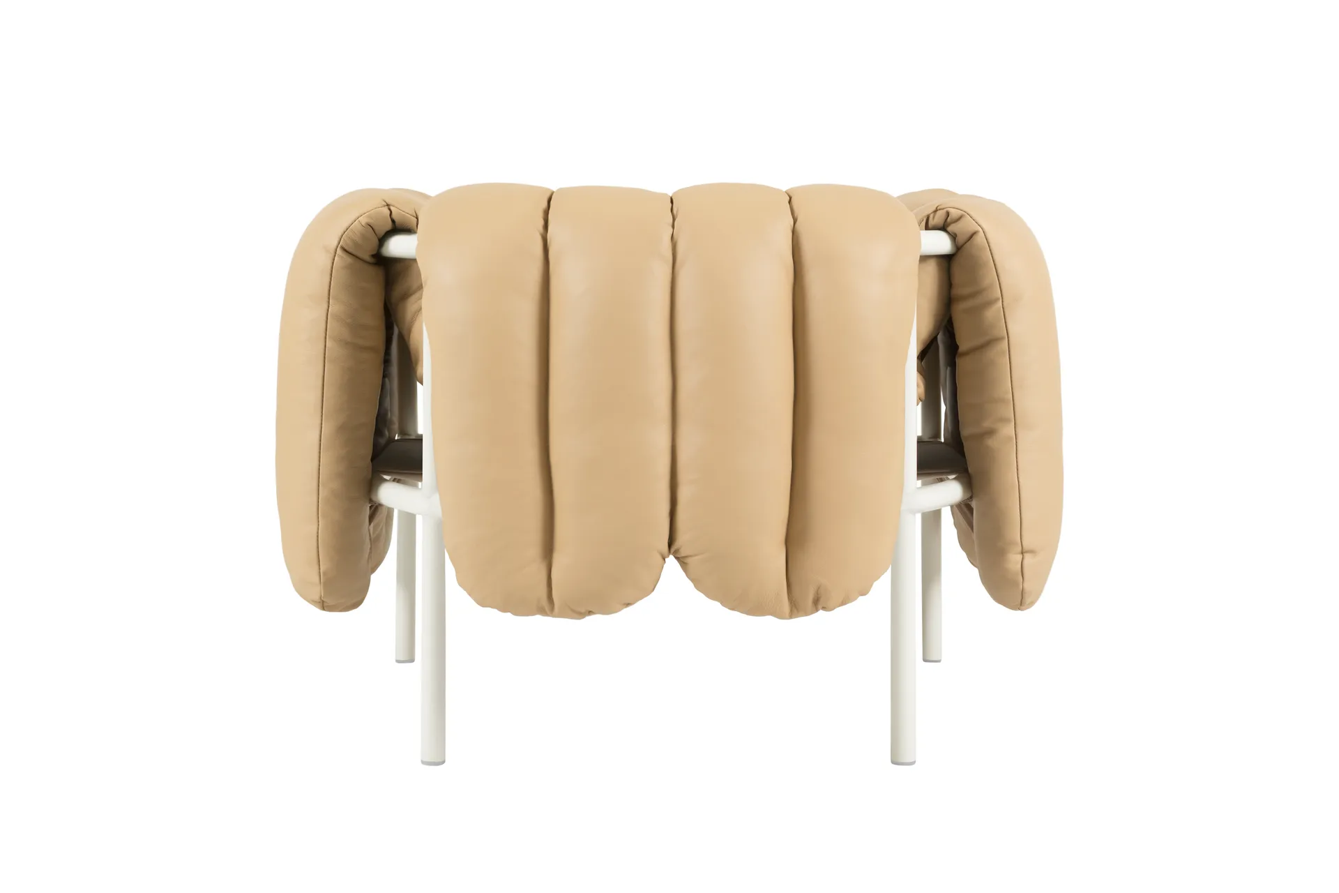 Puffy loungefåtölj, Sand leather-cream Hem
