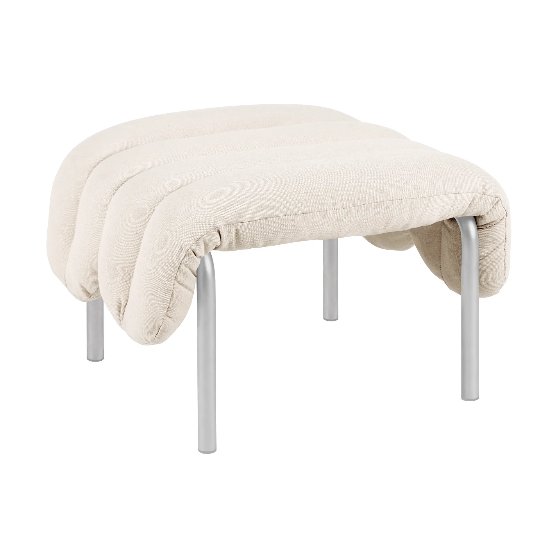 Puffy ottoman 58x67 cm, Natural-rostfritt stål Hem