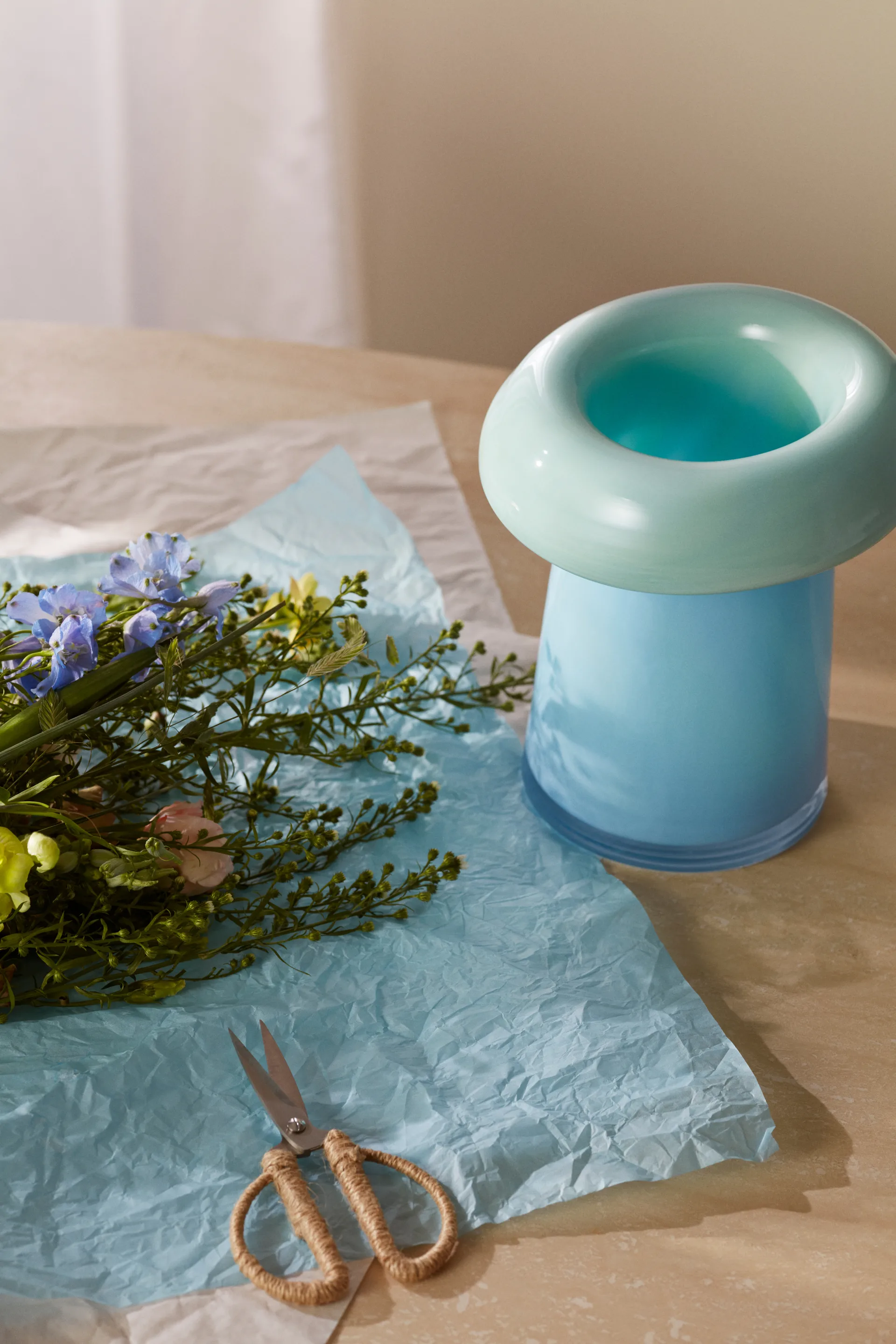 Soma vas, Ljusblå-aqua, 22,5 cm Holmegaard