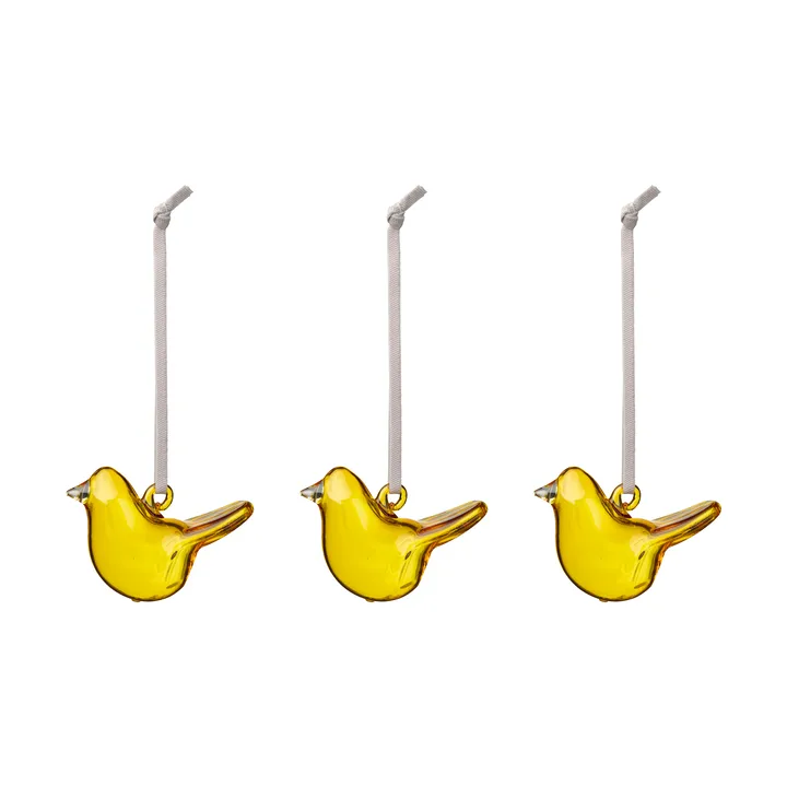 Iittala glasfågel - Gul, mini, 3-pack - Iittala