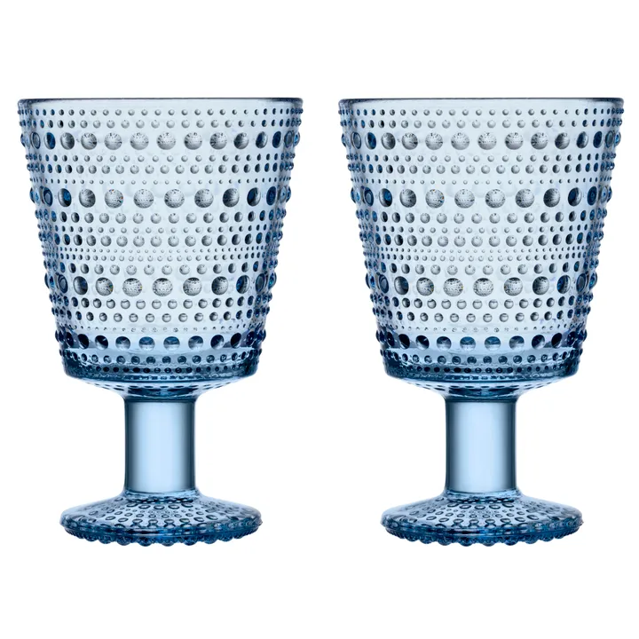 Kastehelmi dricksglas på fot 26 cl 2-pack - Aqua - Iittala