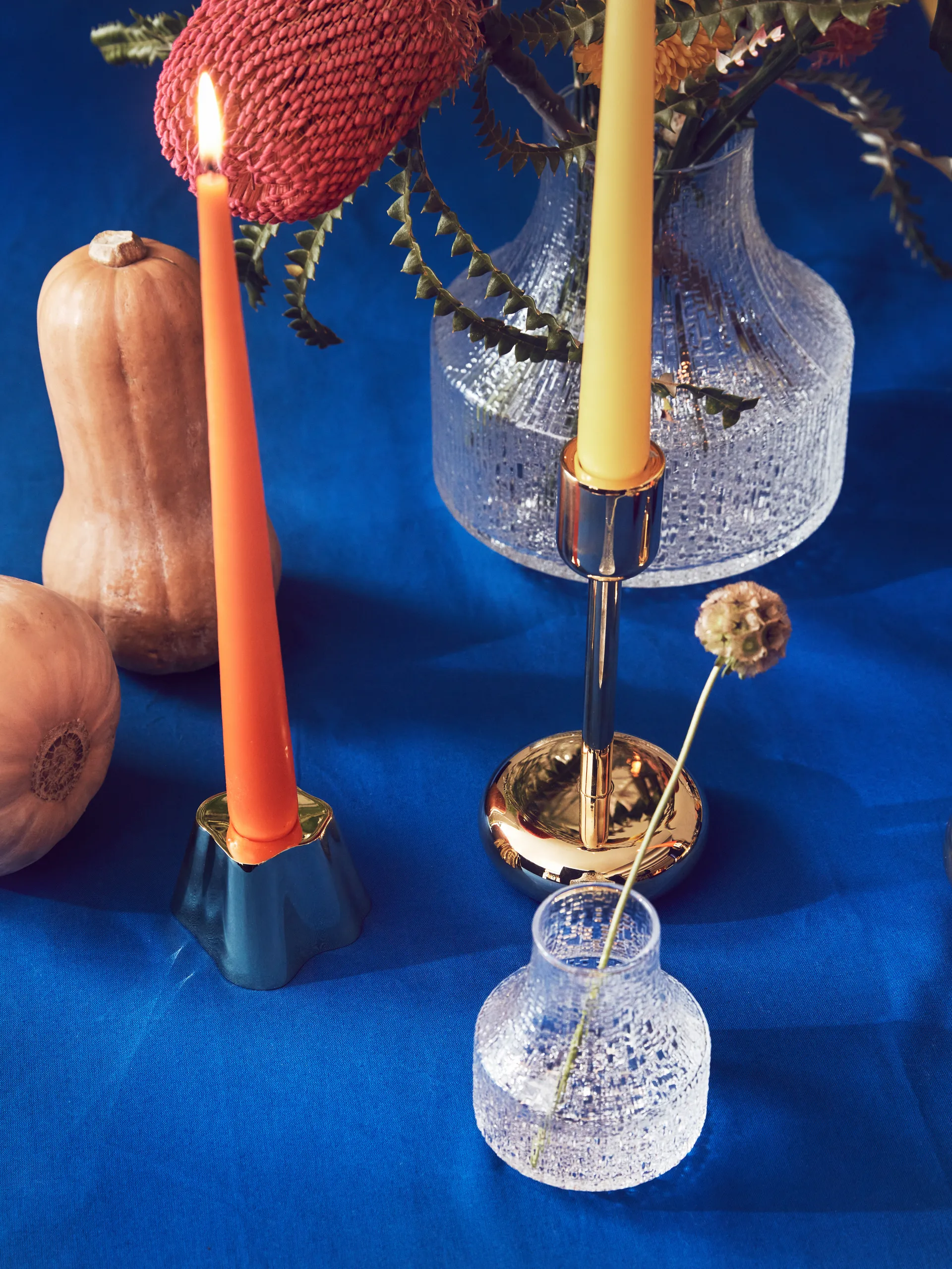 Nappula ljusstake mässing, stor 183 mm Iittala