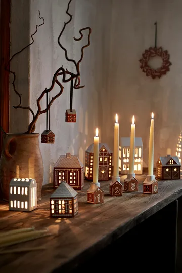 Gingerbread adventsljusstake 4 delar - Brun - Kähler
