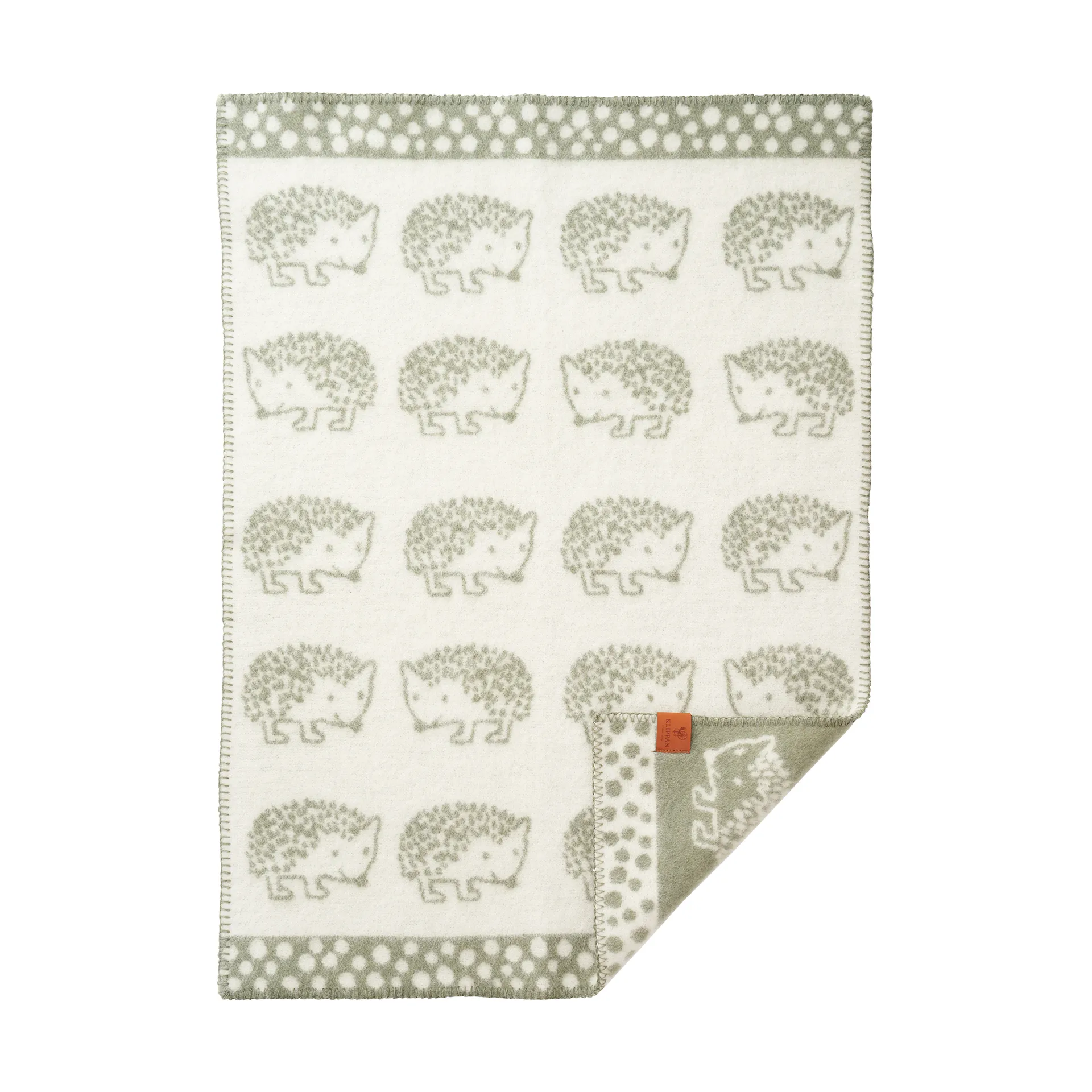 Hedgehog barnfilt 65x90 cm, Grön Klippan Yllefabrik