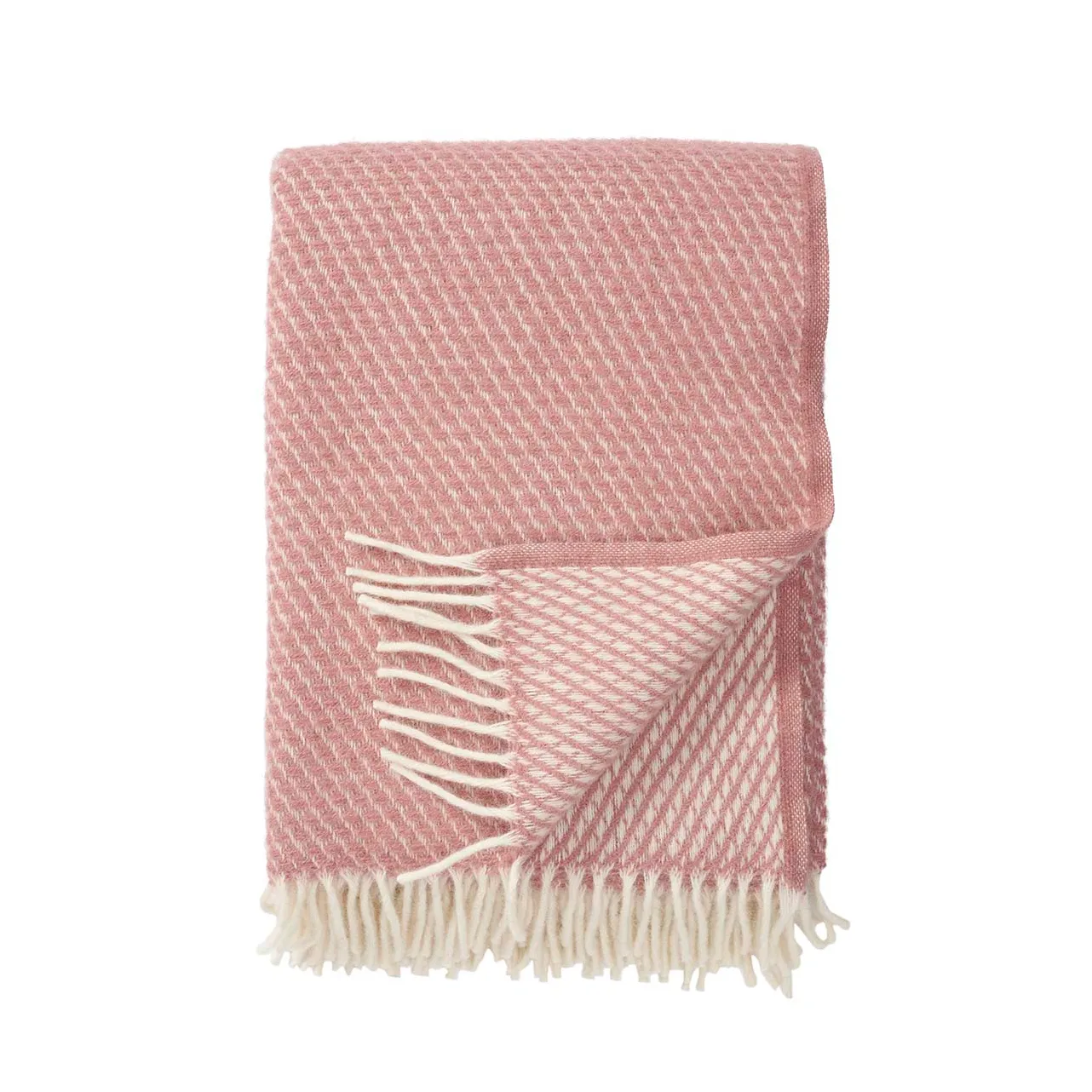 Velvet ullpläd, rose Klippan Yllefabrik