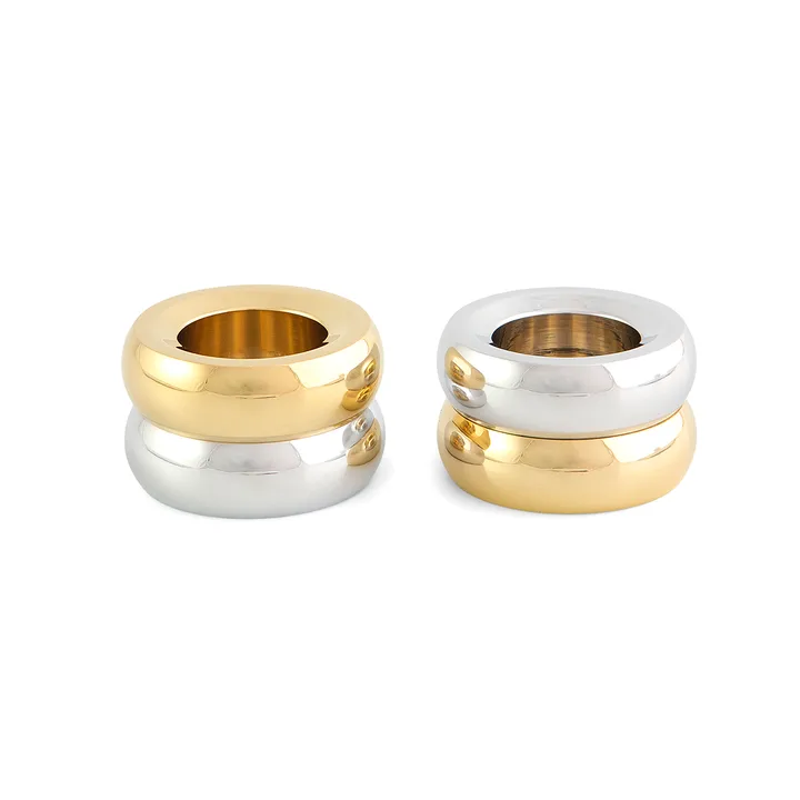Marriage Duo ljusstake 2 delar - Mässing-silver - KLONG