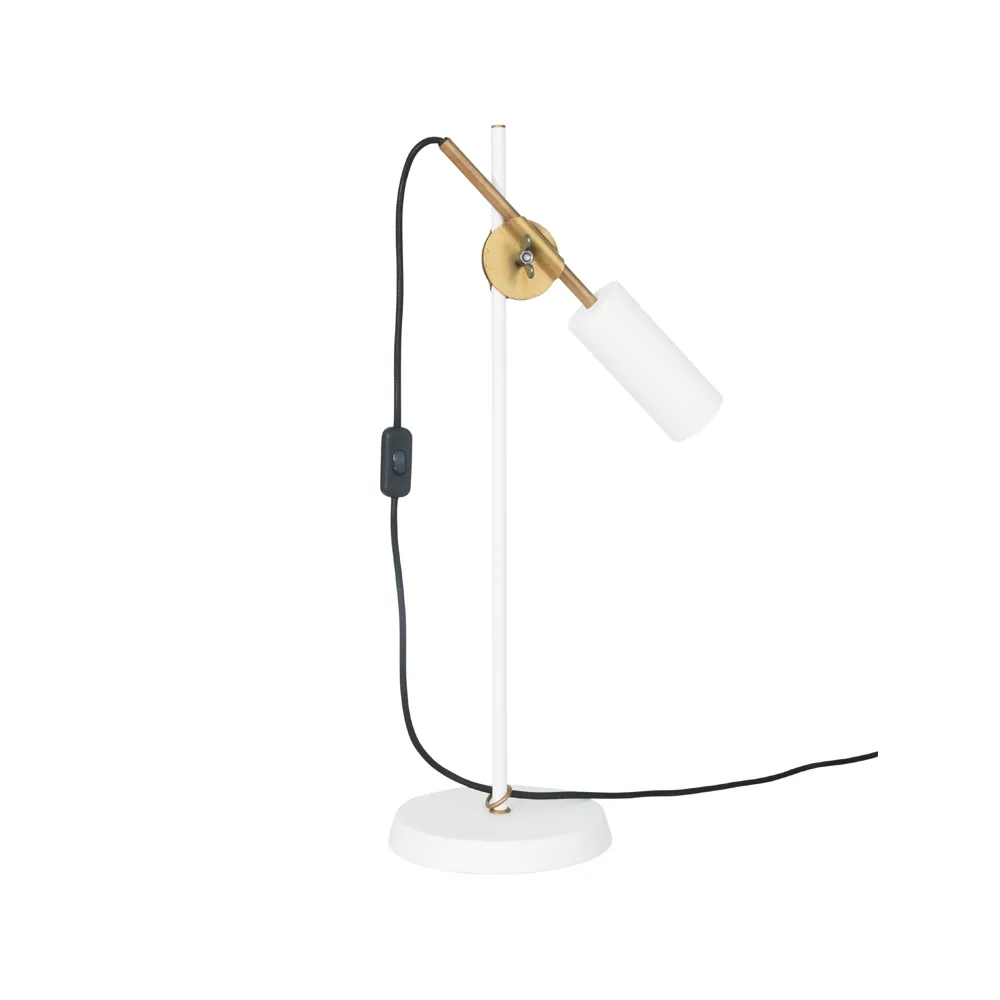 Stav bordslampa, vit/råmässing Konsthantverk