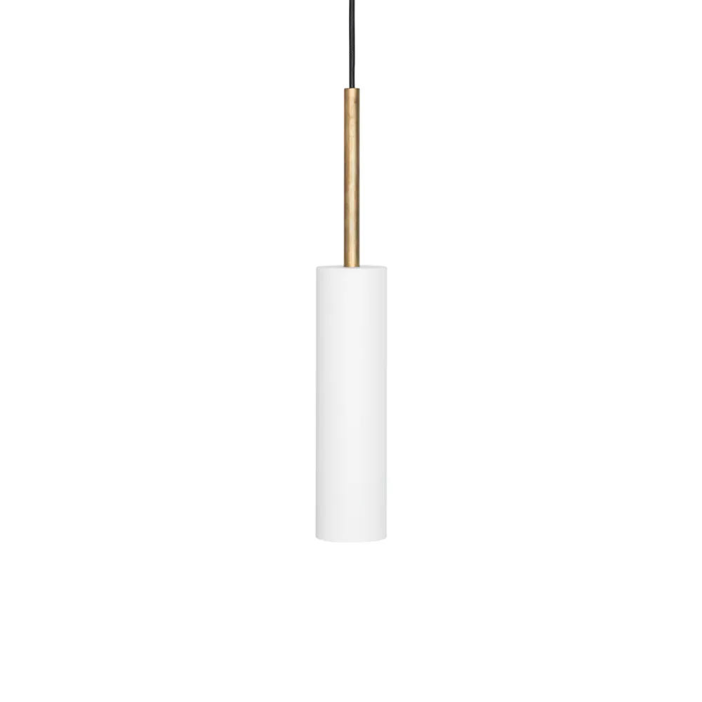 Stav pendel XL, Vit/råmässing Konsthantverk