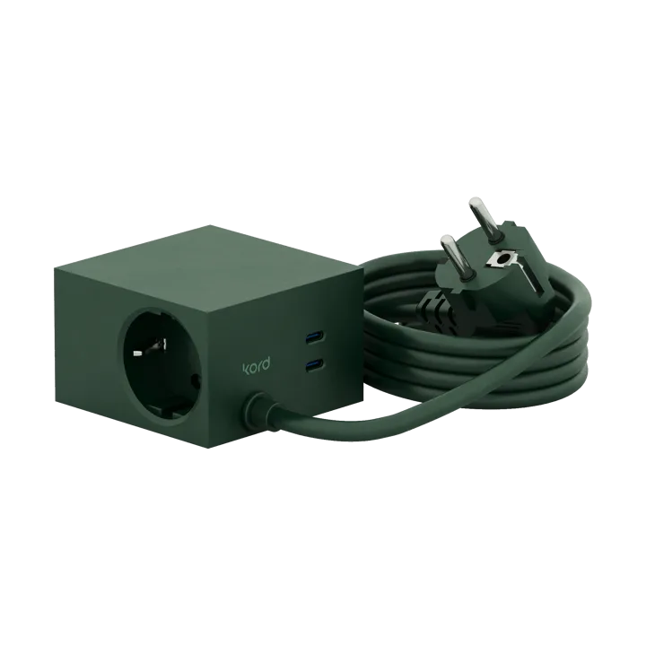 Cuboid+ grenuttag USB-C 30W 2 m - Dark Green - Kord