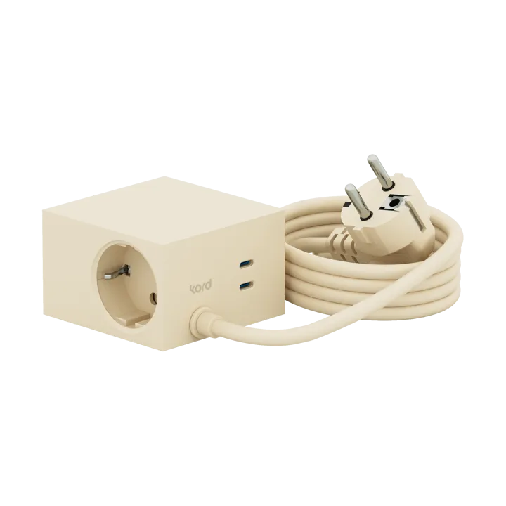 Cuboid+ grenuttag USB-C 30W 2 m - Pearled Ivory - Kord