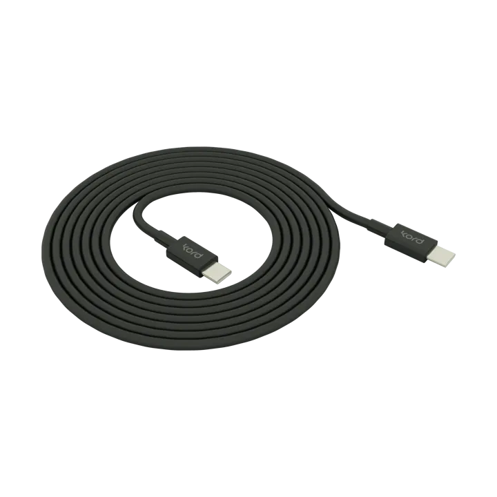 Kord USB-C till USB-C laddningskabel 1,8 m - Black - Kord