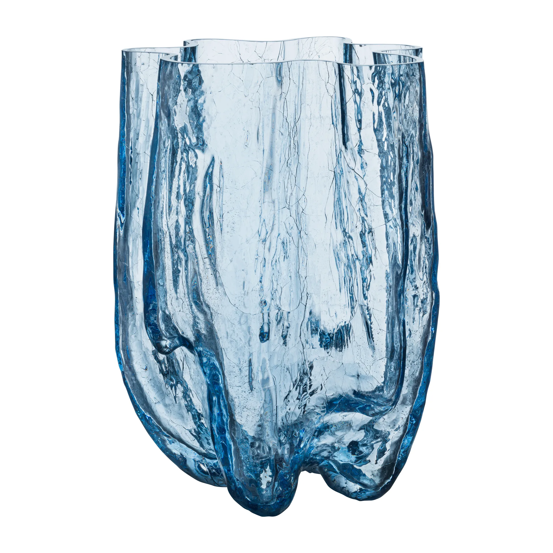 Crackle vas 37 cm, Cirkulärt glas Kosta Boda