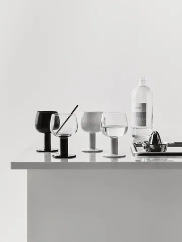 Fars glas - Vit-svart, 4-pack - Kosta Boda