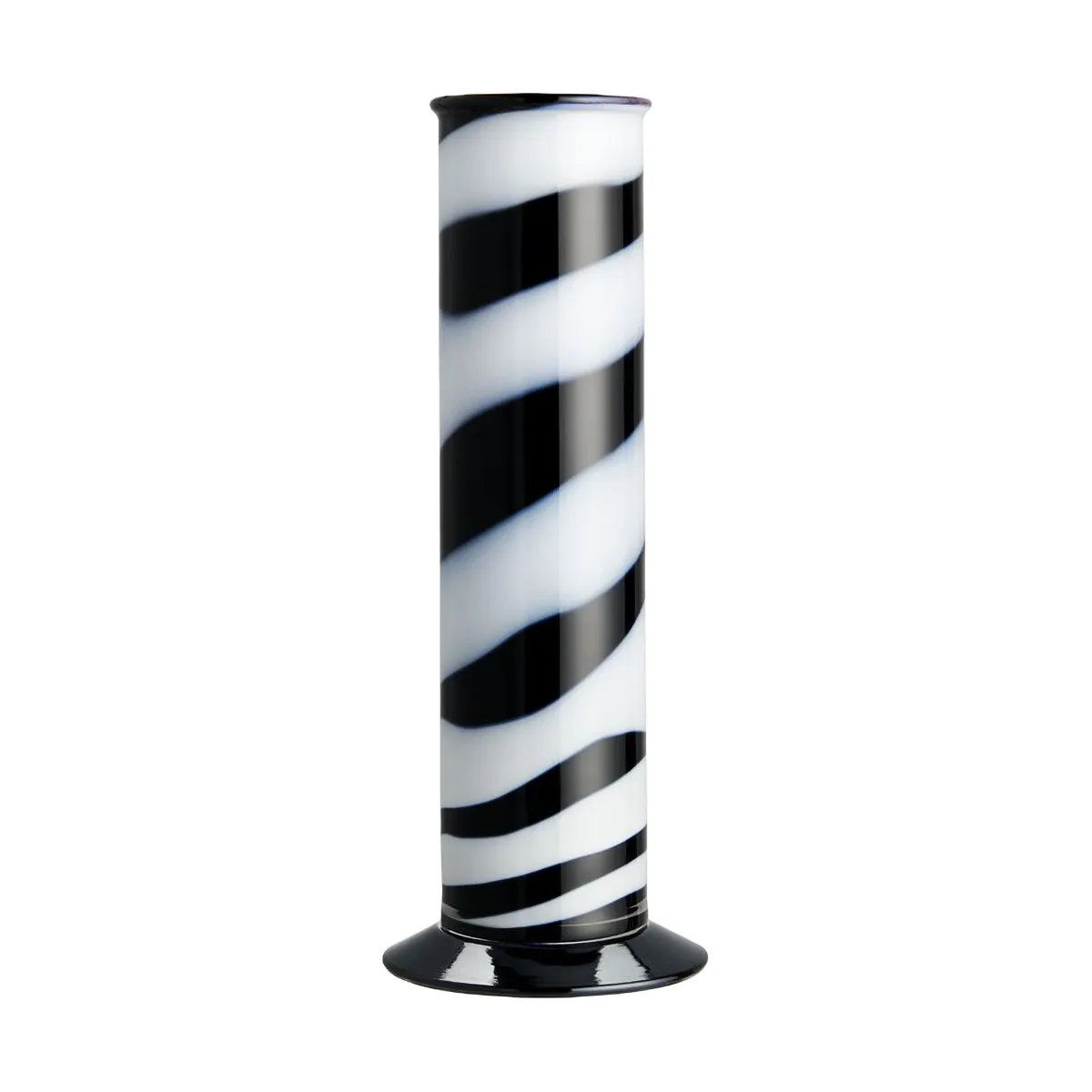 Lab cylinder vas 30 cm, Svart-vit Kosta Boda