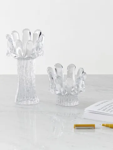 Solros ljuslykta 18 cm - Klar - Kosta Boda