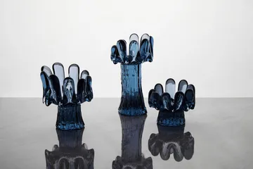 Solros ljuslykta cirkulärt glas 11,5 cm - Blå - Kosta Boda