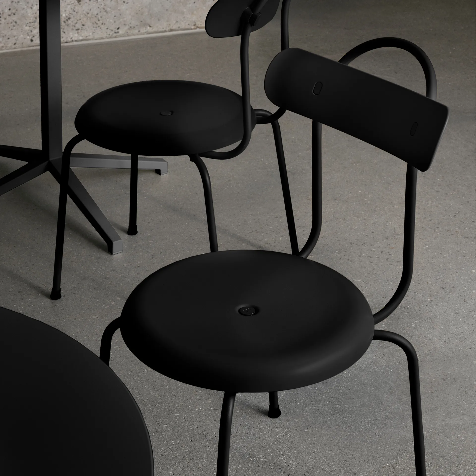 Taburett plus stol, Svart Lammhults