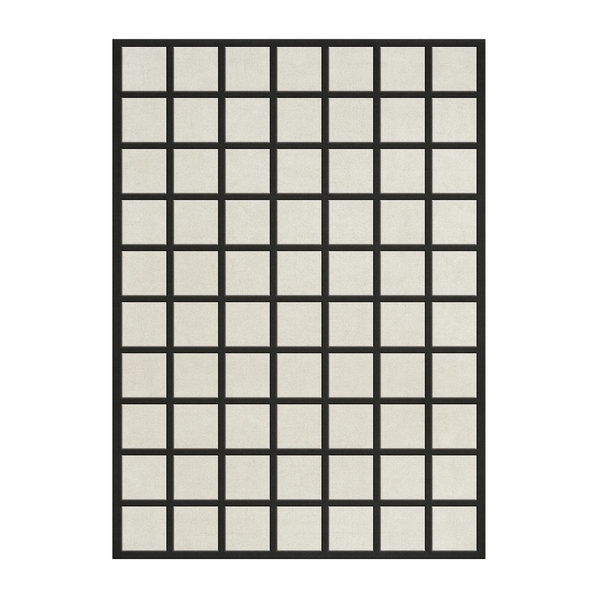 Avenue Checked ullmatta, Bone White, 180x270 cm Layered