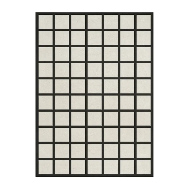 Avenue Checked ullmatta - Bone White, 180x270 cm - Layered