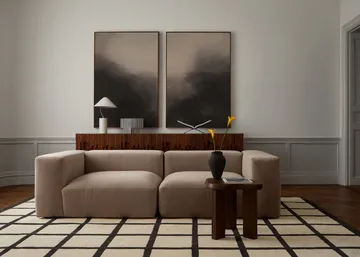 Avenue Checked ullmatta - Bone White, 250x350 cm - Layered