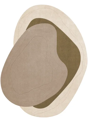 Erik Bratsberg Lozza ullmatta - Olive, 270x350 cm - Layered