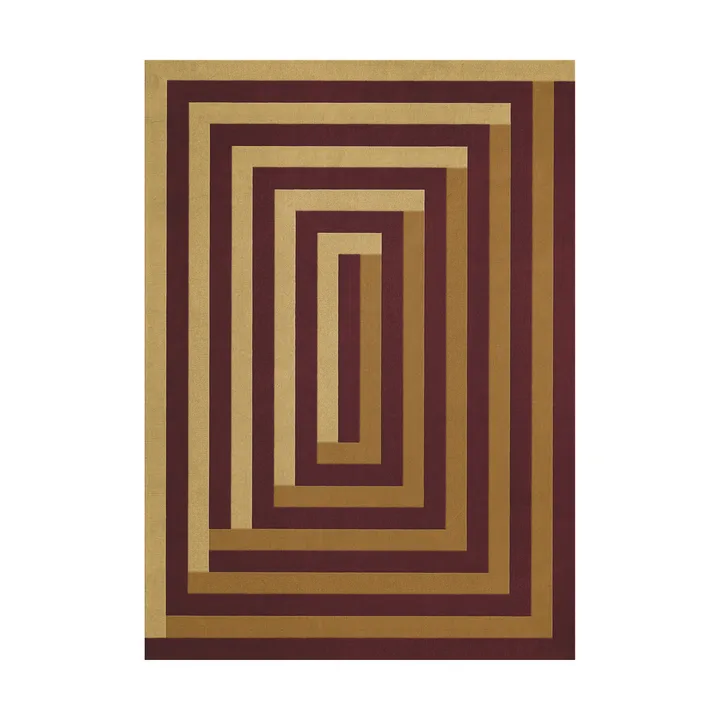Teklan Labyrinth ullmatta - Mulberry sand, 200x300 cm - Layered