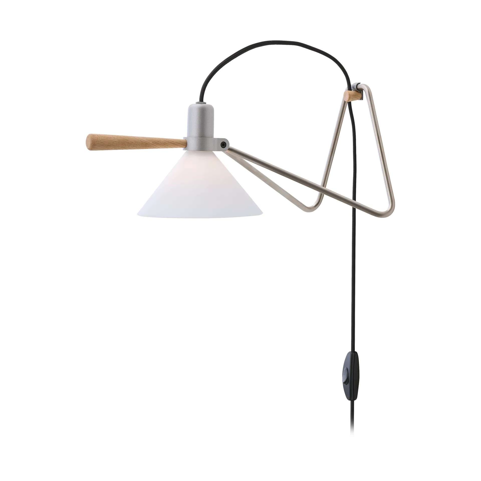 Spot vägg/bordslampa, Steel silver-oak Le Klint
