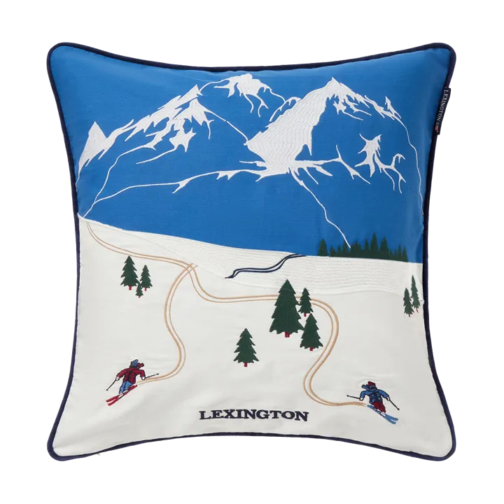Down hill eko. bomull twill kuddfodral 50x50 cm - Blue-White - Lexington