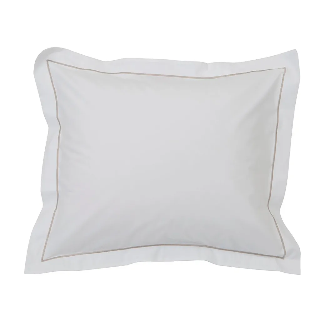 Hotel Percale örngott 50x60 cm, Vit-ljusbeige Lexington