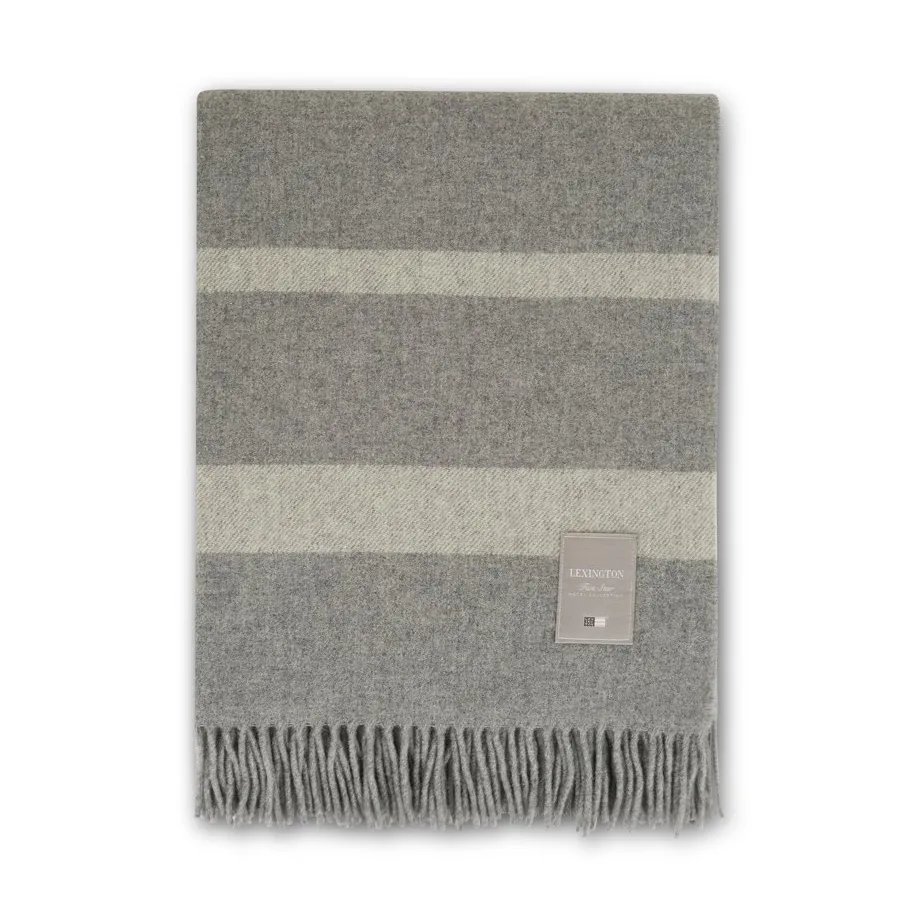 Hotel Wool ullpläd 130x170 cm, Grå-vit Lexington