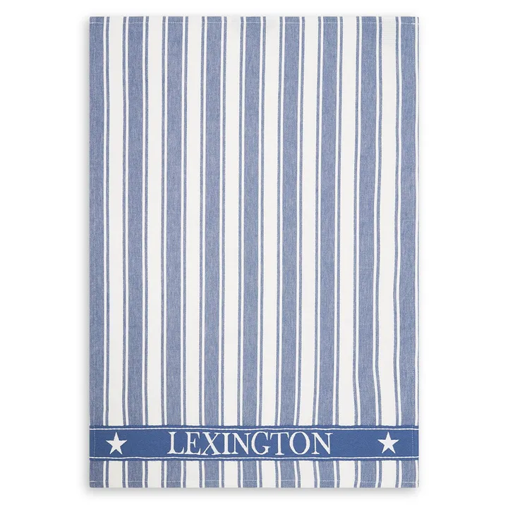 Icons Waffle Striped kökshandduk 50x70 cm - Blue-white - Lexington