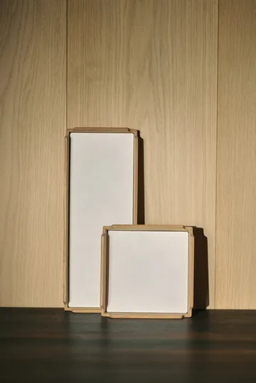 Airy Nupo bricka - Pure white-teak, mini - LIND DNA