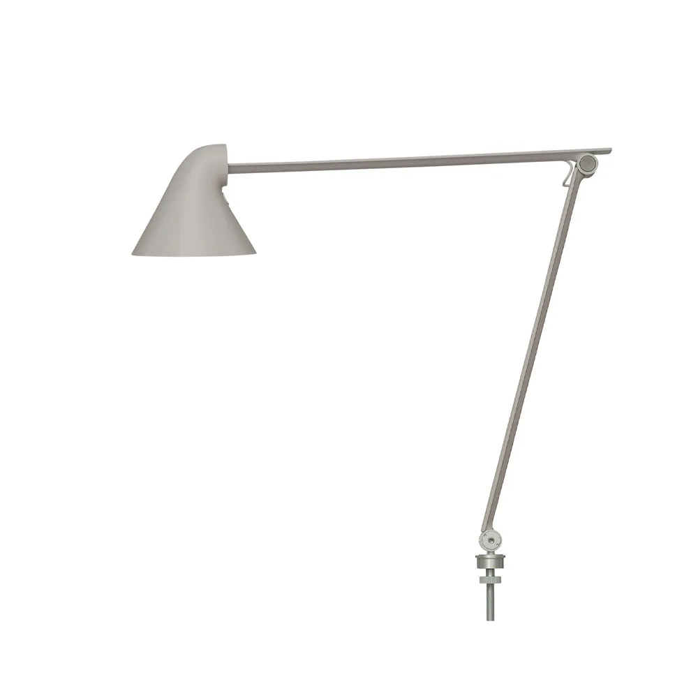 NJP skrivbordslampa, Ljusgrå, stift ø10 cm, 3000k Louis Poulsen