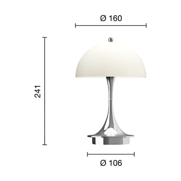 Panthella 160 Portable v3 bordslampa - Chrome opal beige - Louis Poulsen