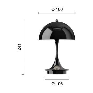 Panthella 160 Portable v3 bordslampa - Opaque black - Louis Poulsen