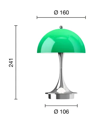 Panthella 160 Portable v3 bordslampa - Original Opal Green - Louis Poulsen