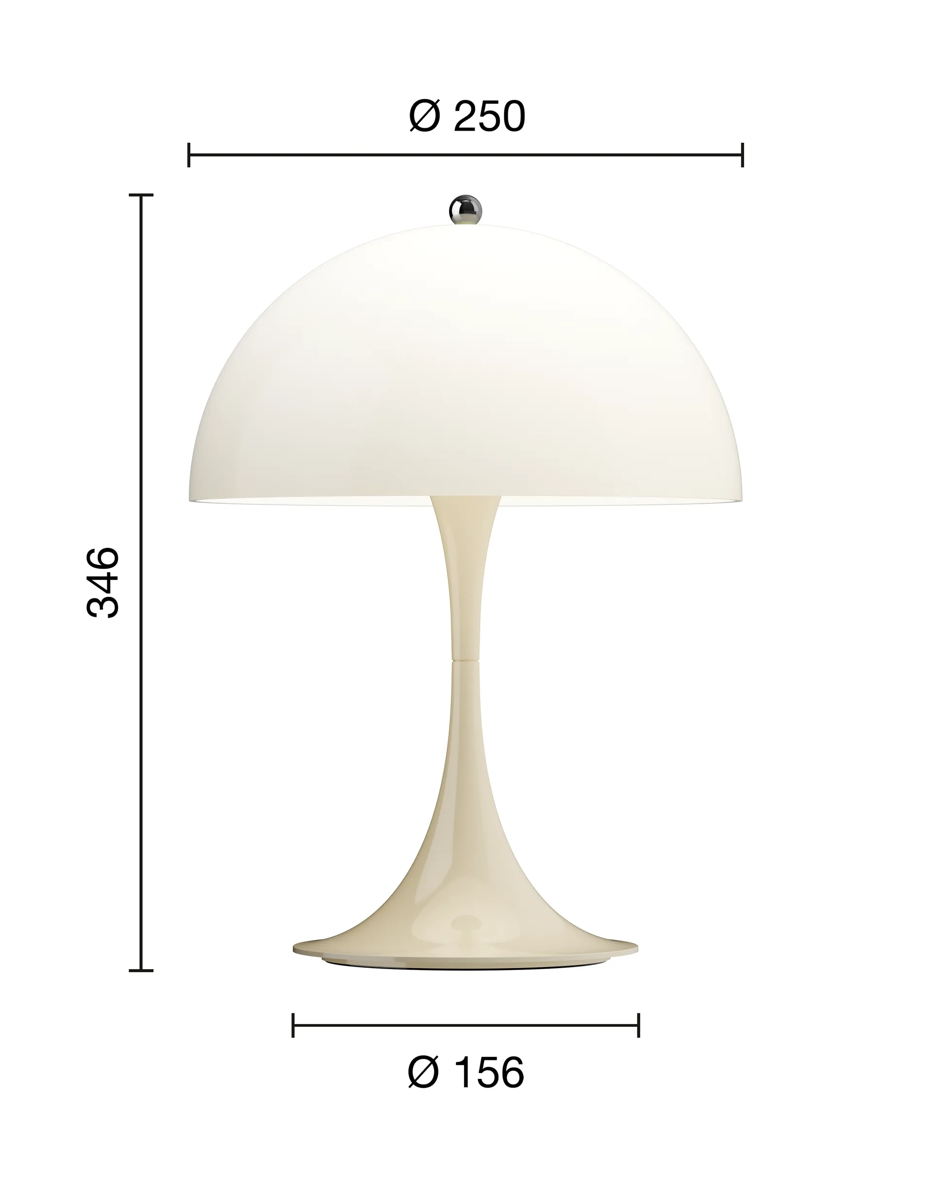 Panthella 250 portabel bordslampa V3, Opal beige Louis Poulsen