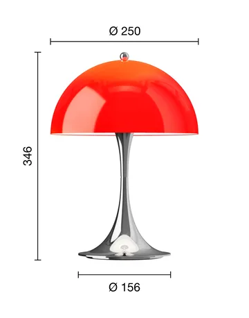 Panthella 250 portabel bordslampa V3 - Original Opal Red - Louis Poulsen