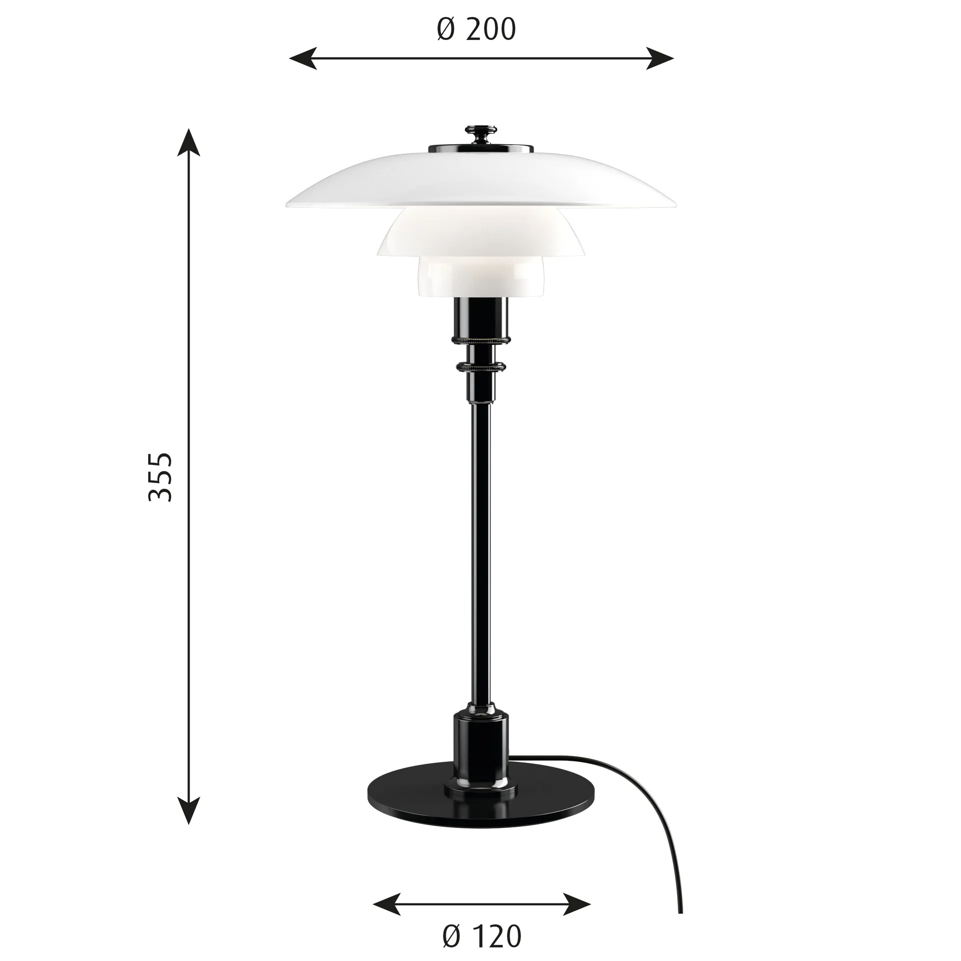 PH 2/1 bordslampa, Svart Louis Poulsen