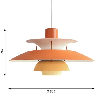 PH 5 pendel - Ø500, Orange - Louis Poulsen