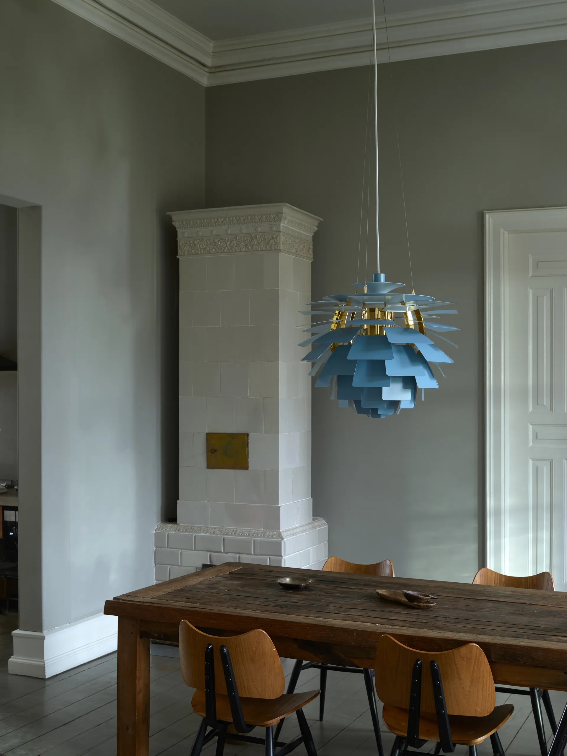 PH Artichoke pendel Ø48 cm, Dusty blue-brass metallised Louis Poulsen