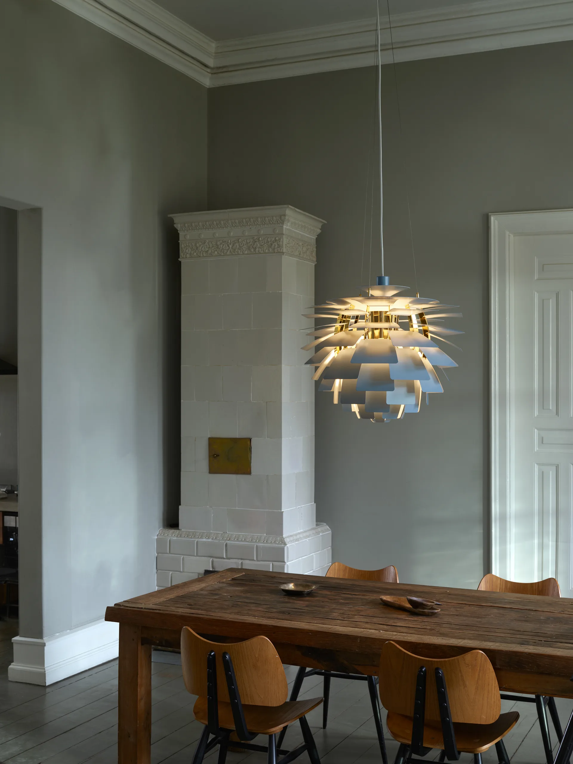PH Artichoke pendel Ø60 cm, Dusty blue-brass metallised Louis Poulsen