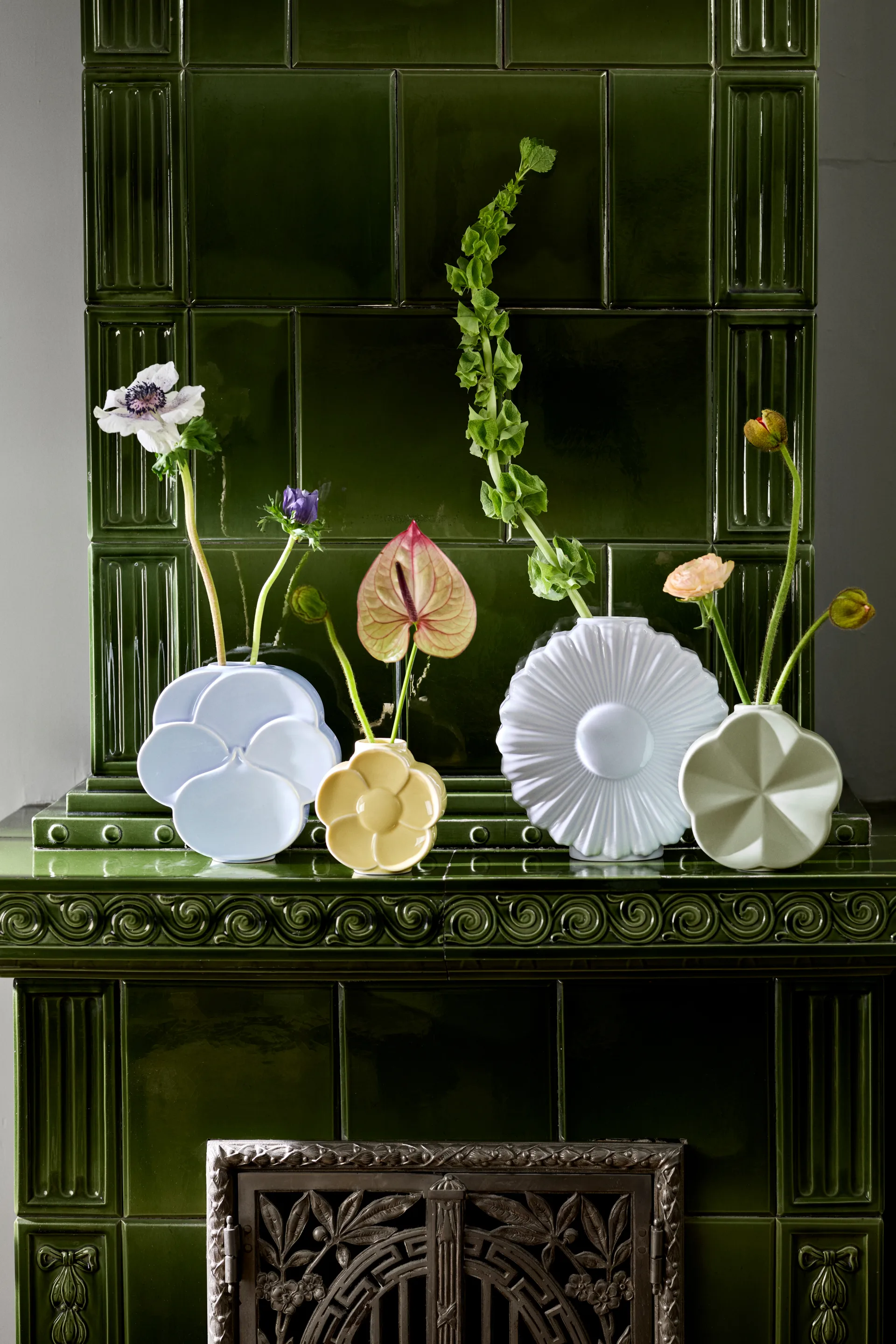 Flower vas, Åkervinda, 14 cm Lyngby Porcelæn