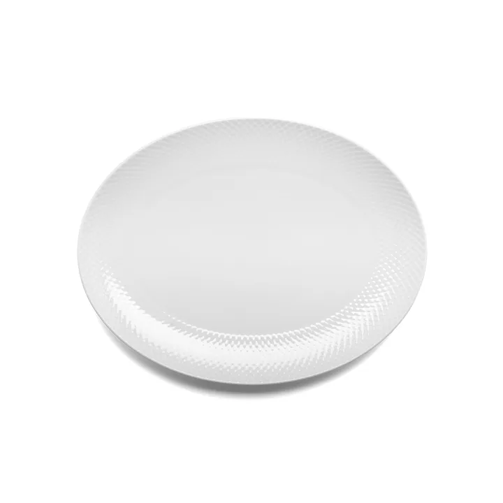 Rhombe serveringsfat ovalt 35x26,5 cm - vit - Lyngby Porcelæn