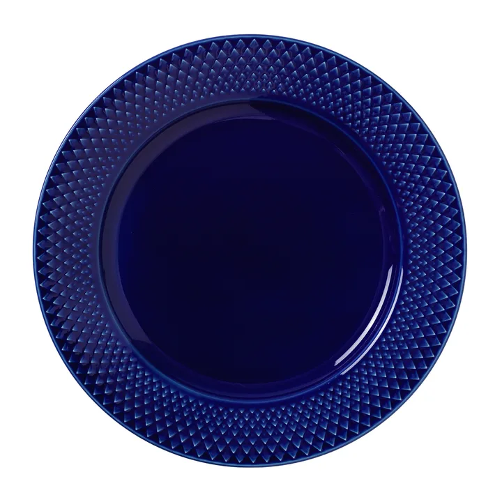 Rhombe tallrik Ø23 cm - Mörkblå - Lyngby Porcelæn