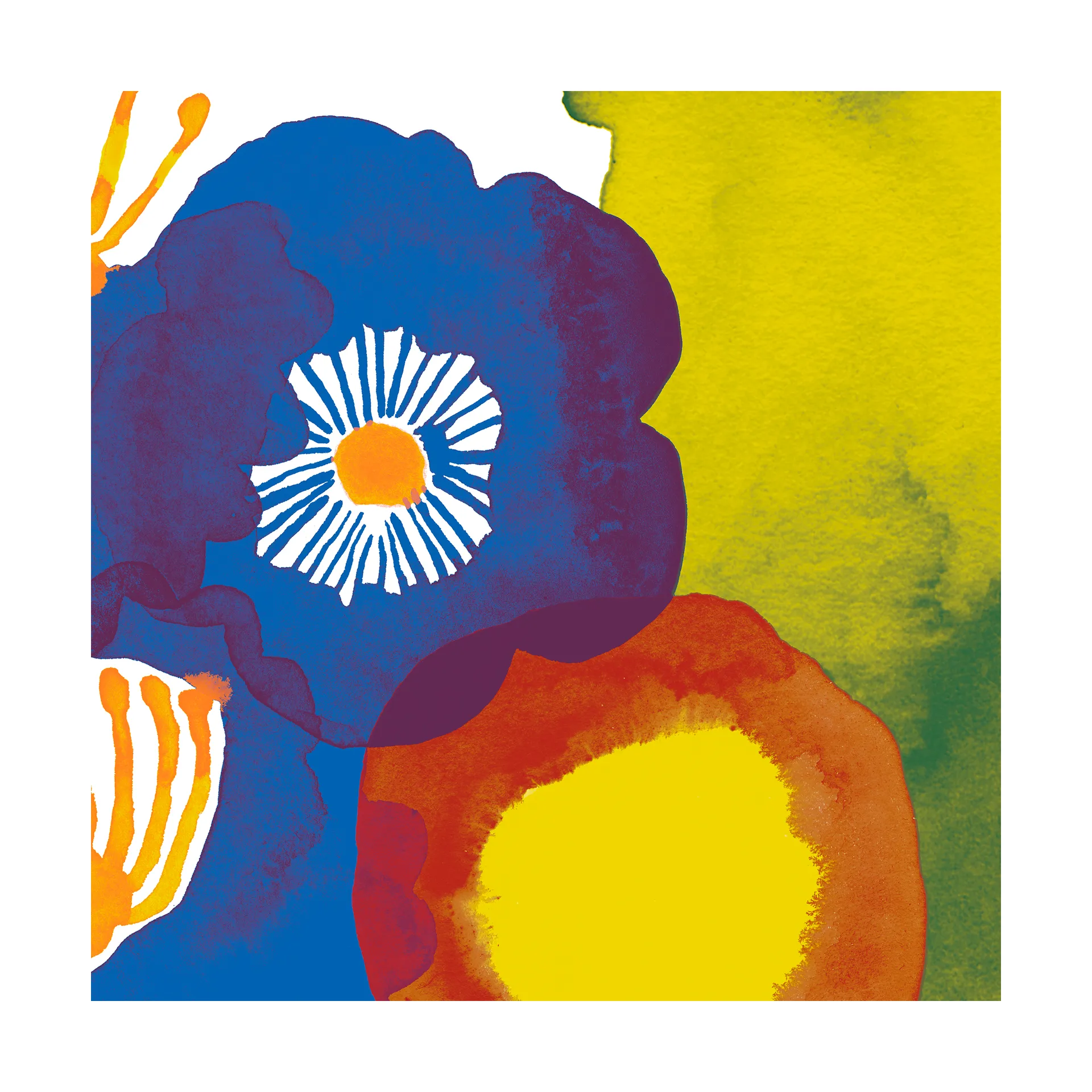 Juhannustaika servett 33x33 cm 20-pack, Blue-yellow-red Marimekko
