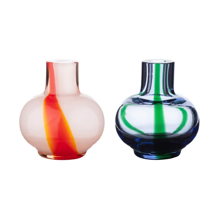 Mini vas 2 delar - Light blue-dark green-red-white - Marimekko