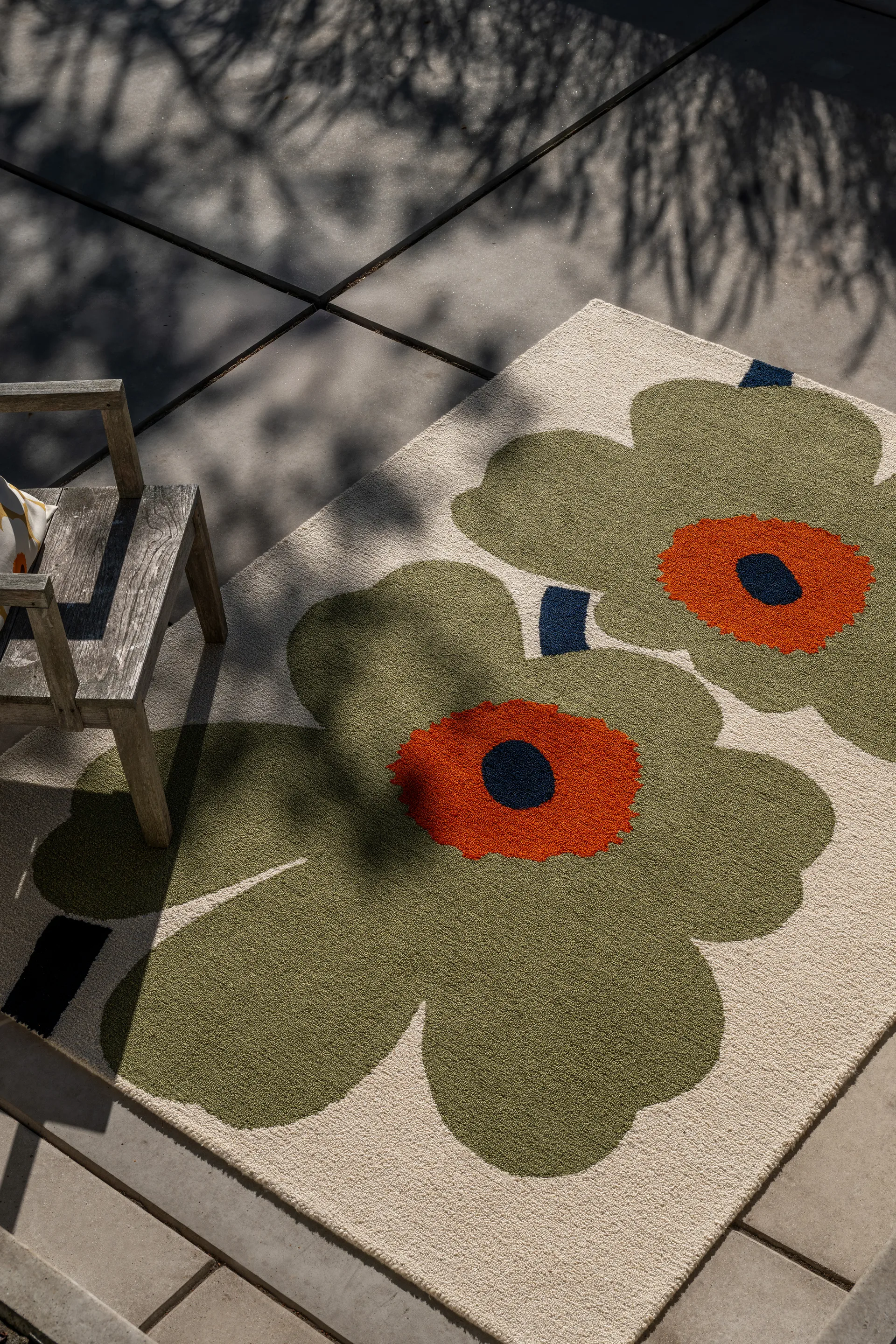 Unikko anniversary matta outdoor, Dusty green, 160x230 cm Marimekko