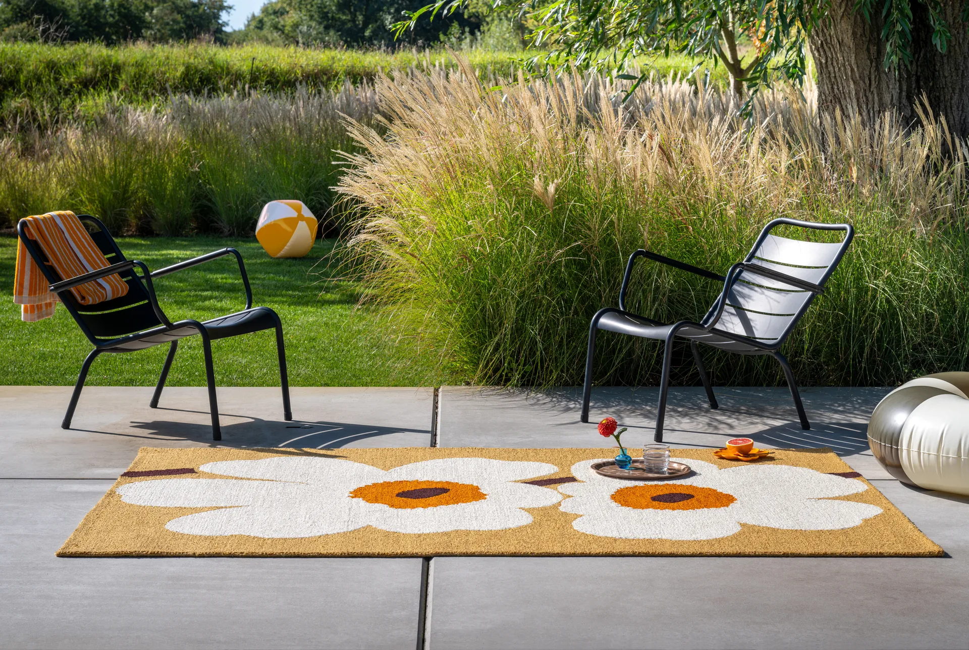 Unikko anniversary matta outdoor, Honey, 160x230 cm Marimekko